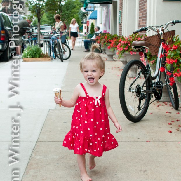 yummies ice cream, baby, toddler, harbor springs, michigan, ice cream, little girl, cute baby, cute little girl, red dress
