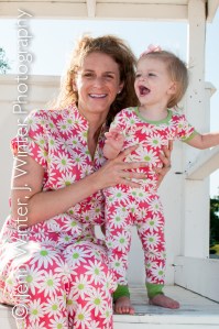 beach, beach photos, mother and child, mother and daughter photographs, portrait, matching pajamas, bead head pajamas