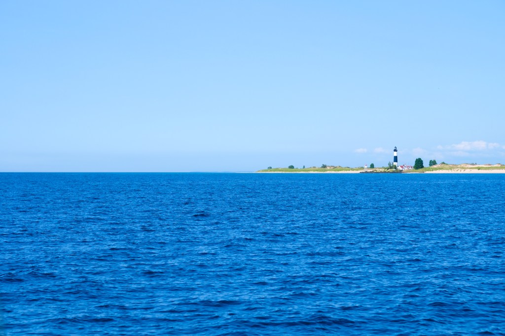 Approaching Big Sable Point Lighthouse, heading north.