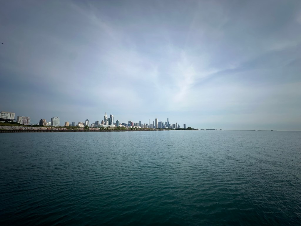 Chicago fades from view as we start crossing Lake Michigan toward Holland.